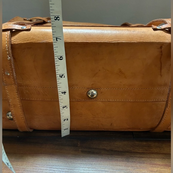 Vachetta Leather Unique Hand Made Doctor's Bag Vintage Artisan Open Flap Tote - Picture 9 of 11